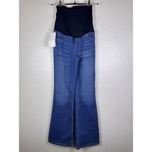 Isabel Maternity by Ingrid & Isabel Flare Jeans Crossover Panel Medium Wash 2